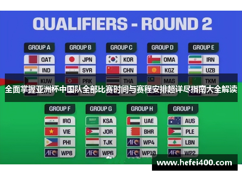 全面掌握亚洲杯中国队全部比赛时间与赛程安排超详尽指南大全解读